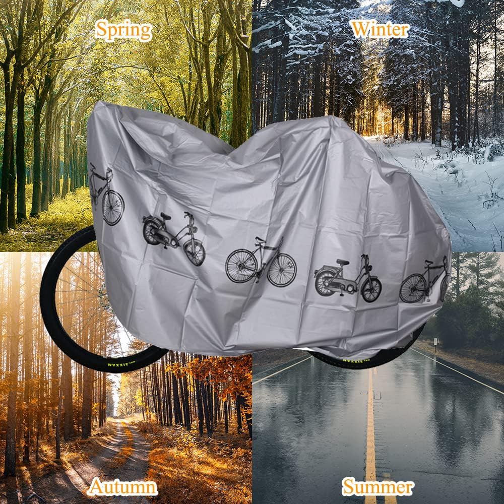 Fengq - Bicycle Garage Waterproof Cover 200x100 Cm For Bike/Motorcycle - Grey