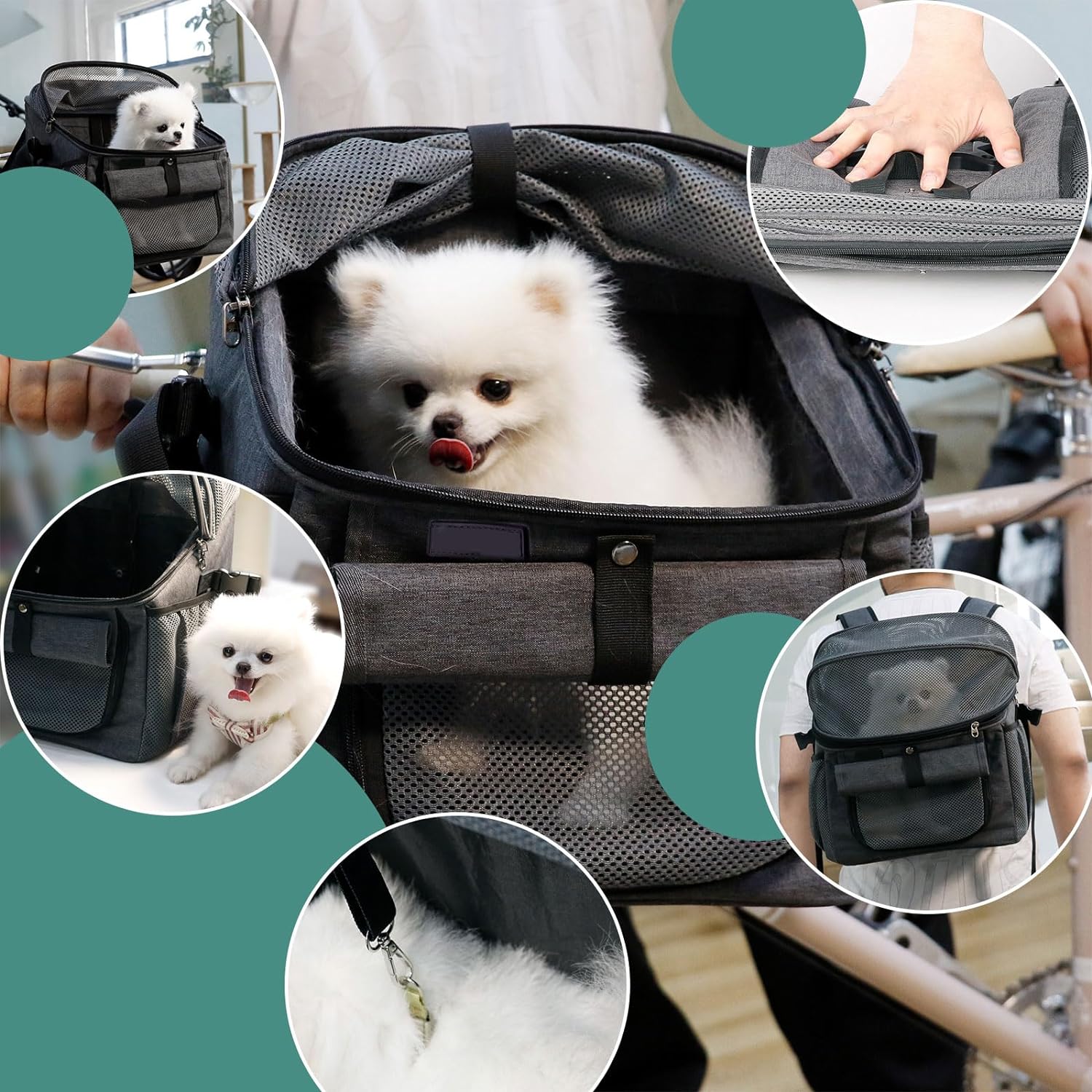 Dechoga - Bike Basket For Dogs And Cats With Handlebar Adapter