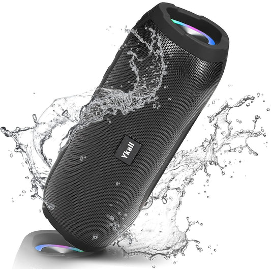 Ykall - Portable Bluetooth Speaker, 20W Stereo Sound, IPX6 Waterproof, 36H Playtime