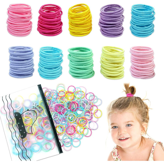 Hanyousheng - 320 Pcs Multicolor Hair Elastics for Girls, 2.5 Cm