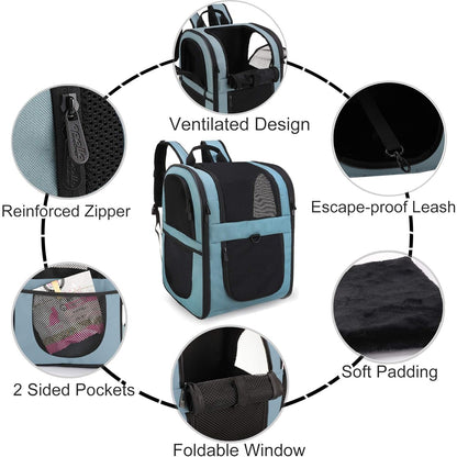 Apollo Walker - Pet Carrier Backpack for Small Cats and Dogs, Two-Sided Entry, Safety Features