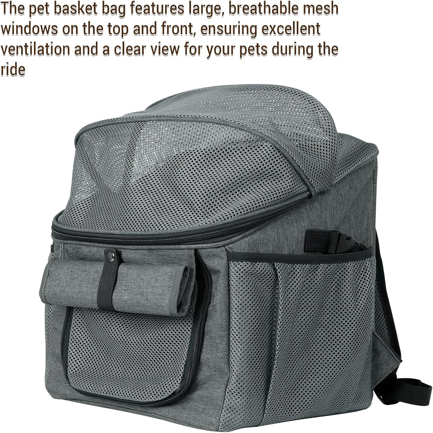 Generic - Dog Bike Basket Pet Carrier Backpack For Small Medium Pets