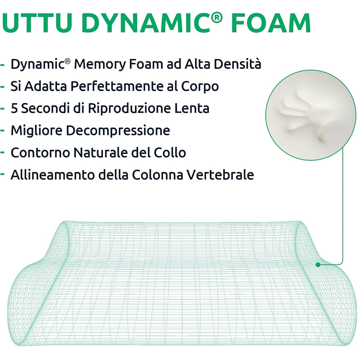 Uttu - Memory Foam Cervical Pillow with Adjustable Height and Bamboo Cover