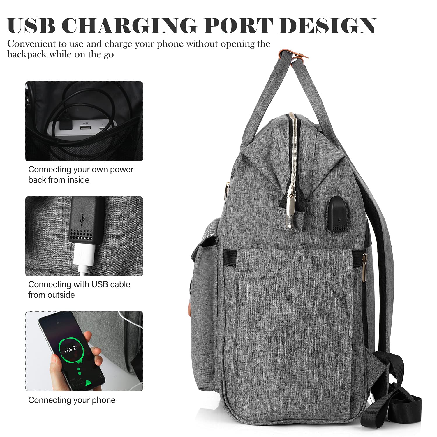 Lovevook - Women's 17.3" Laptop Backpack With USB Charging Port