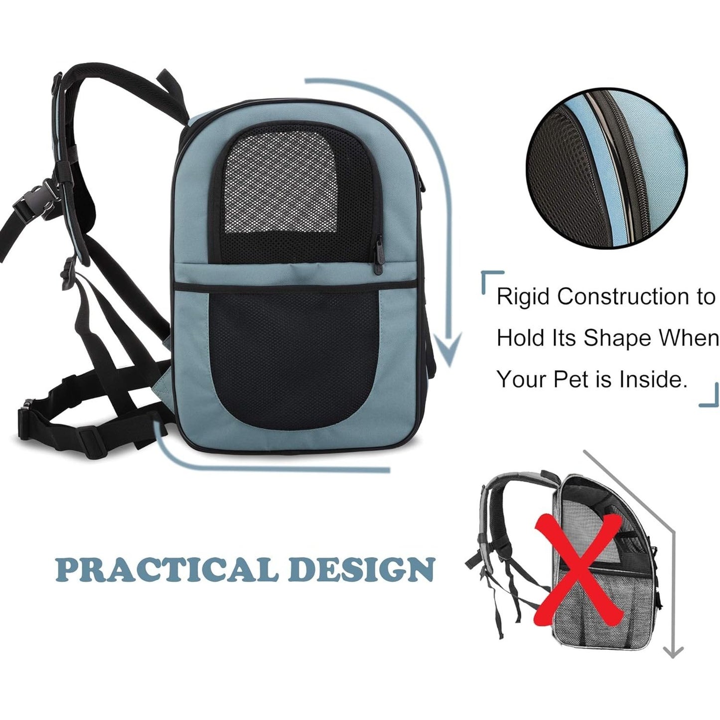 Apollo Walker - Pet Carrier Backpack for Small Cats and Dogs, Two-Sided Entry, Safety Features