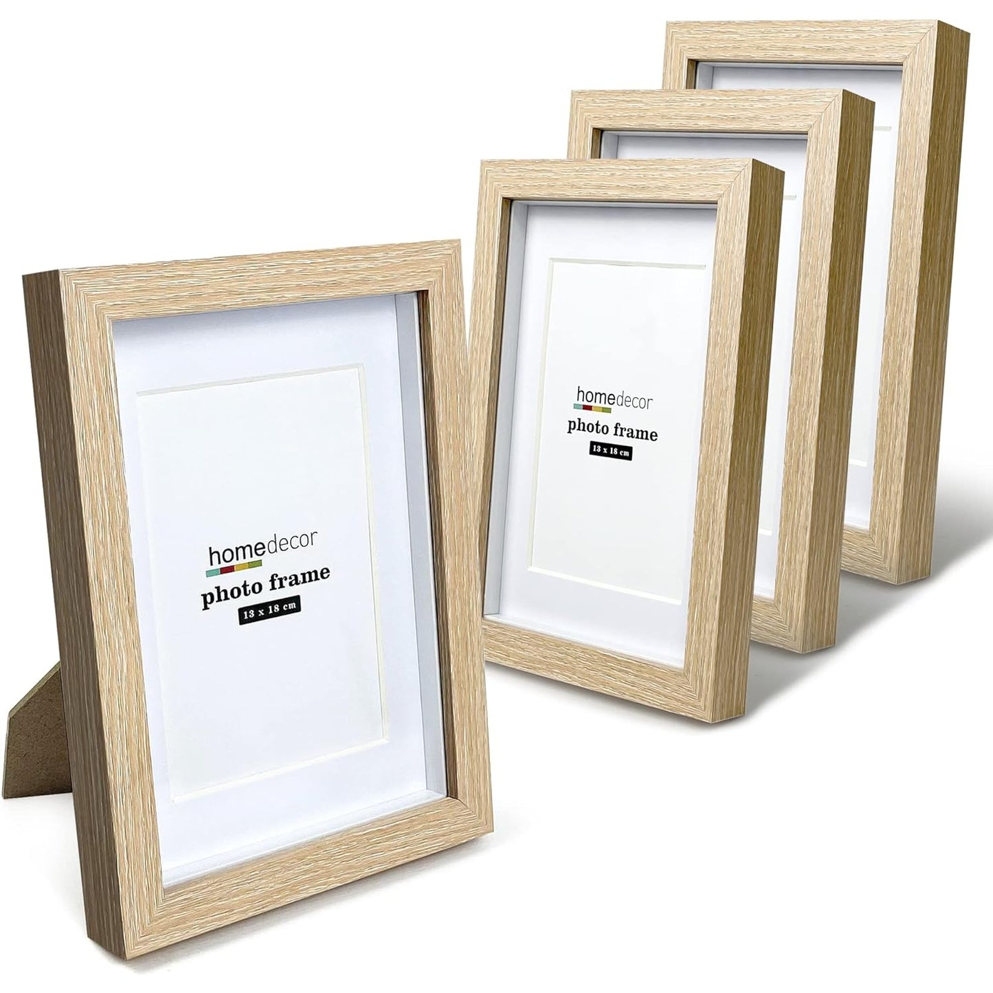 Seedling Photo Frame - 5x7 Shadow Box Frame Set, Rustic Wood, Tempered Glass, 4 Pack