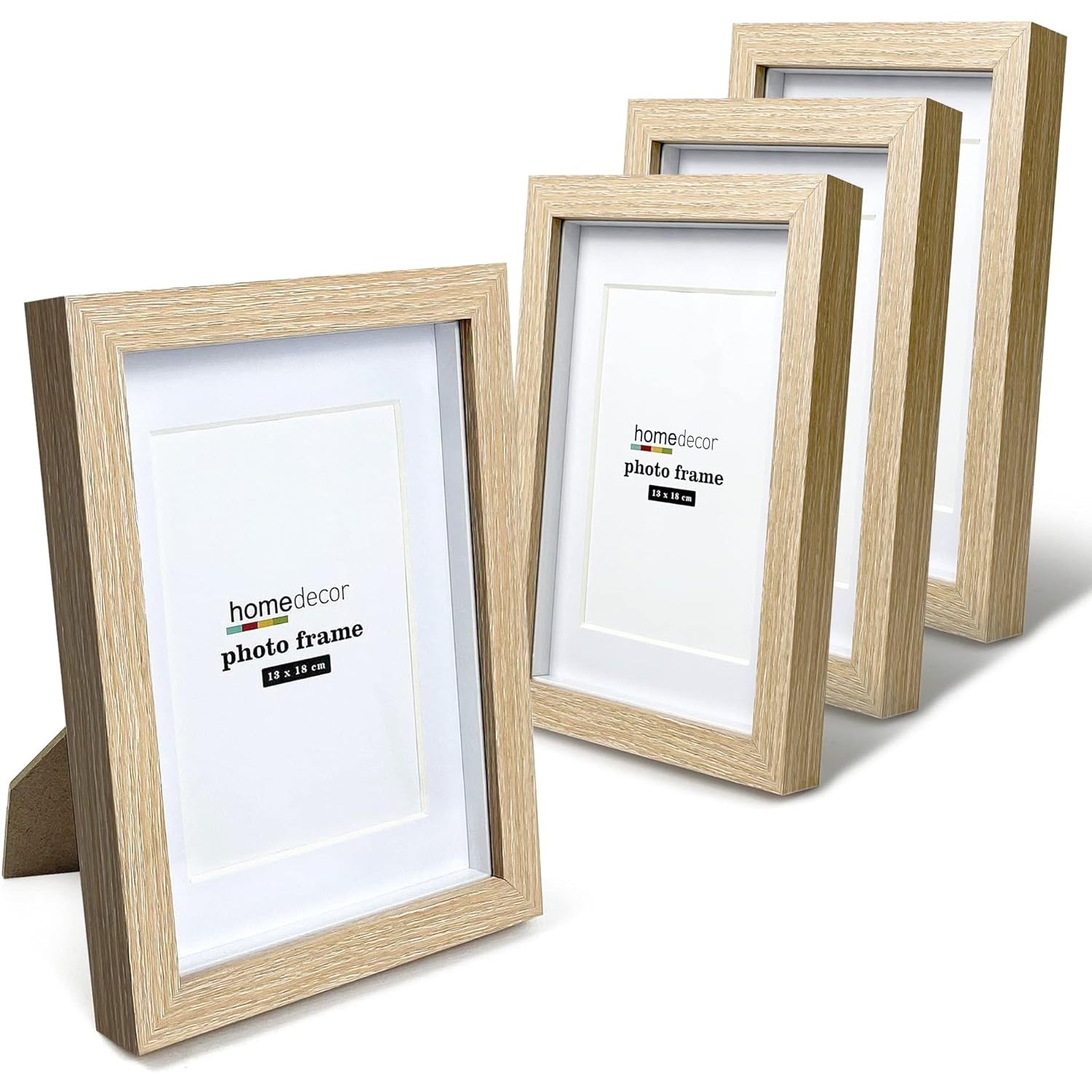 Seedling Photo Frame - 5x7 Shadow Box Frame Set, Rustic Wood, Tempered Glass, 4 Pack