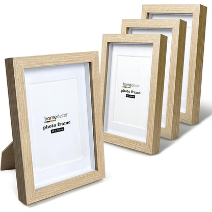 Seedling Photo Frame - 5x7 Shadow Box Frame Set, Rustic Wood, Tempered Glass, 4 Pack