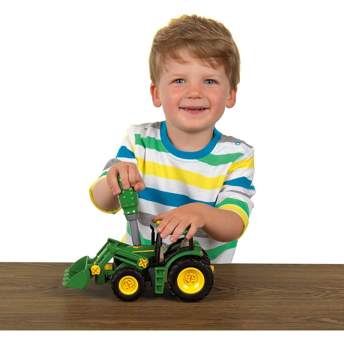 Theo Klein - John Deere Tractor With Logs & Haywagon Toy Set