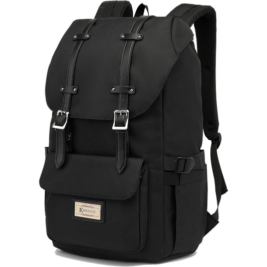 Rucksack Damen & Herren - Waterproof Vintage School Backpack for 15.6" Laptop