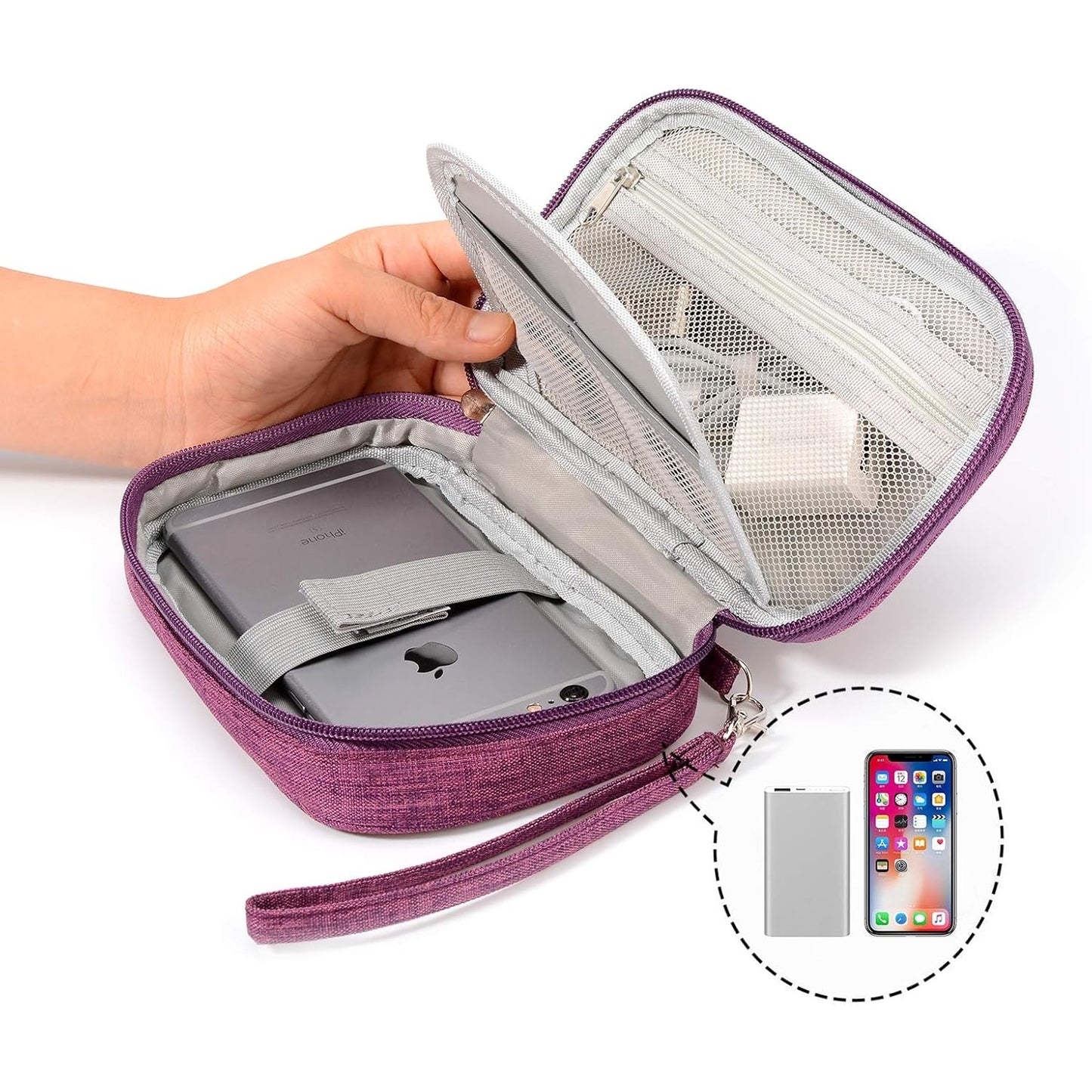 Shuna Trade Company - Portable Travel Universal Cable Organizer (Purple)