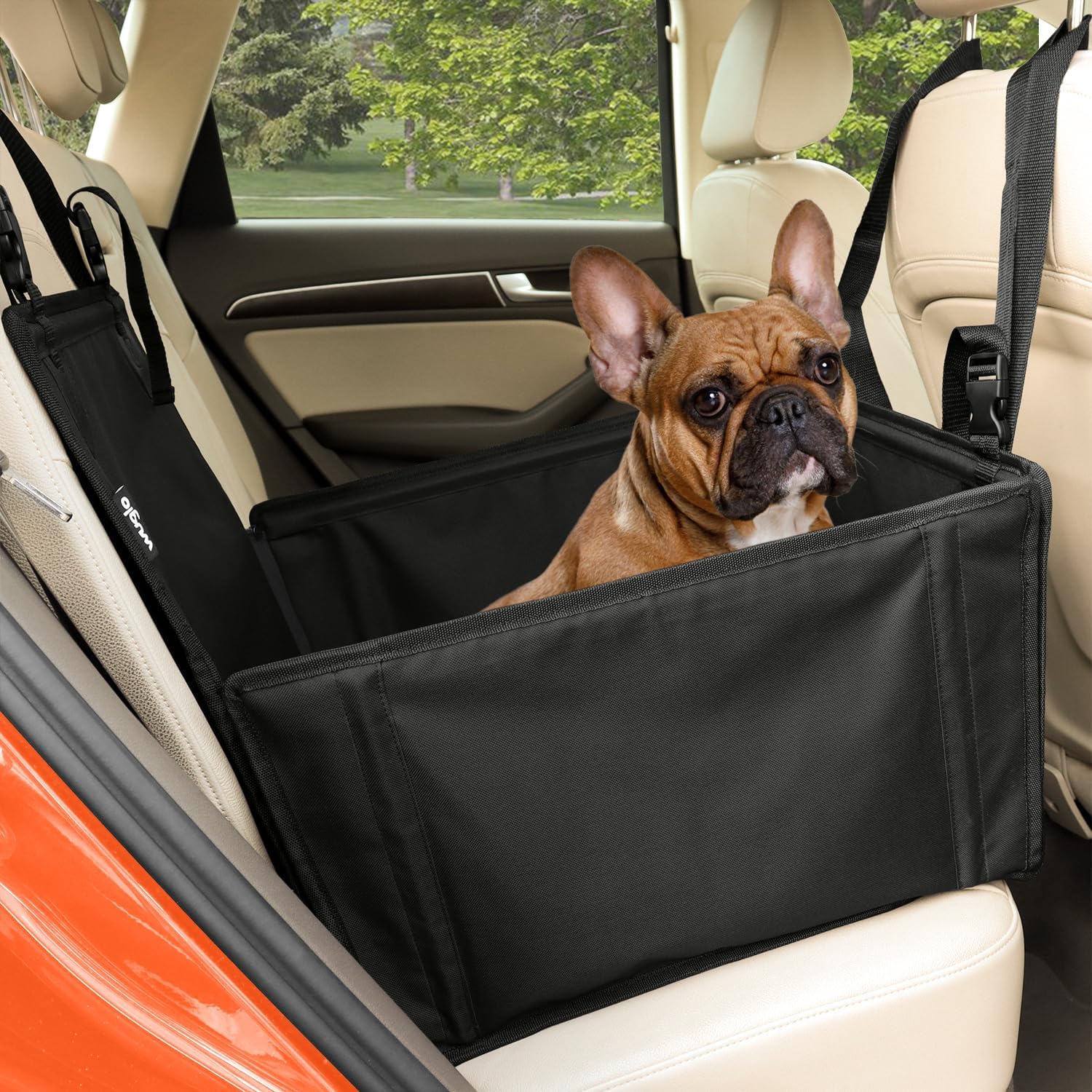 Wuglo - Extra Stable Dog Car Seat, Medium, Black, Waterproof