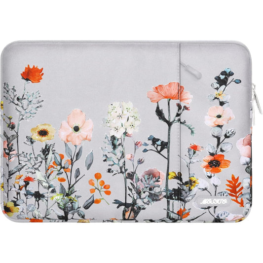 Mosiso - Laptop Case for MacBook Air/Pro 13 Inch, Garden Flowers, Grey