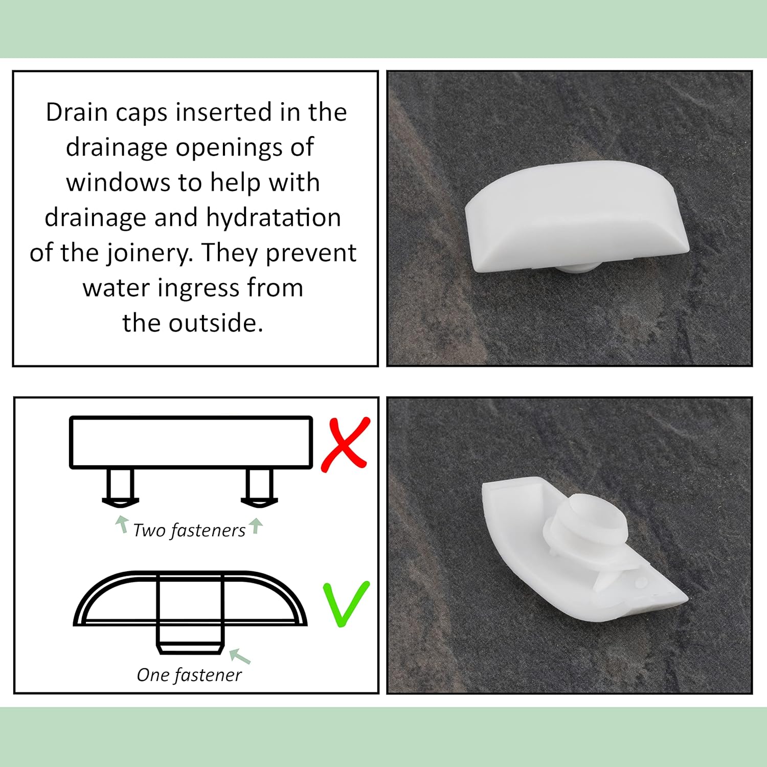 Aerzetix - Pack Of 10 Storm Covers/Drainage Nozzles For Window Frames