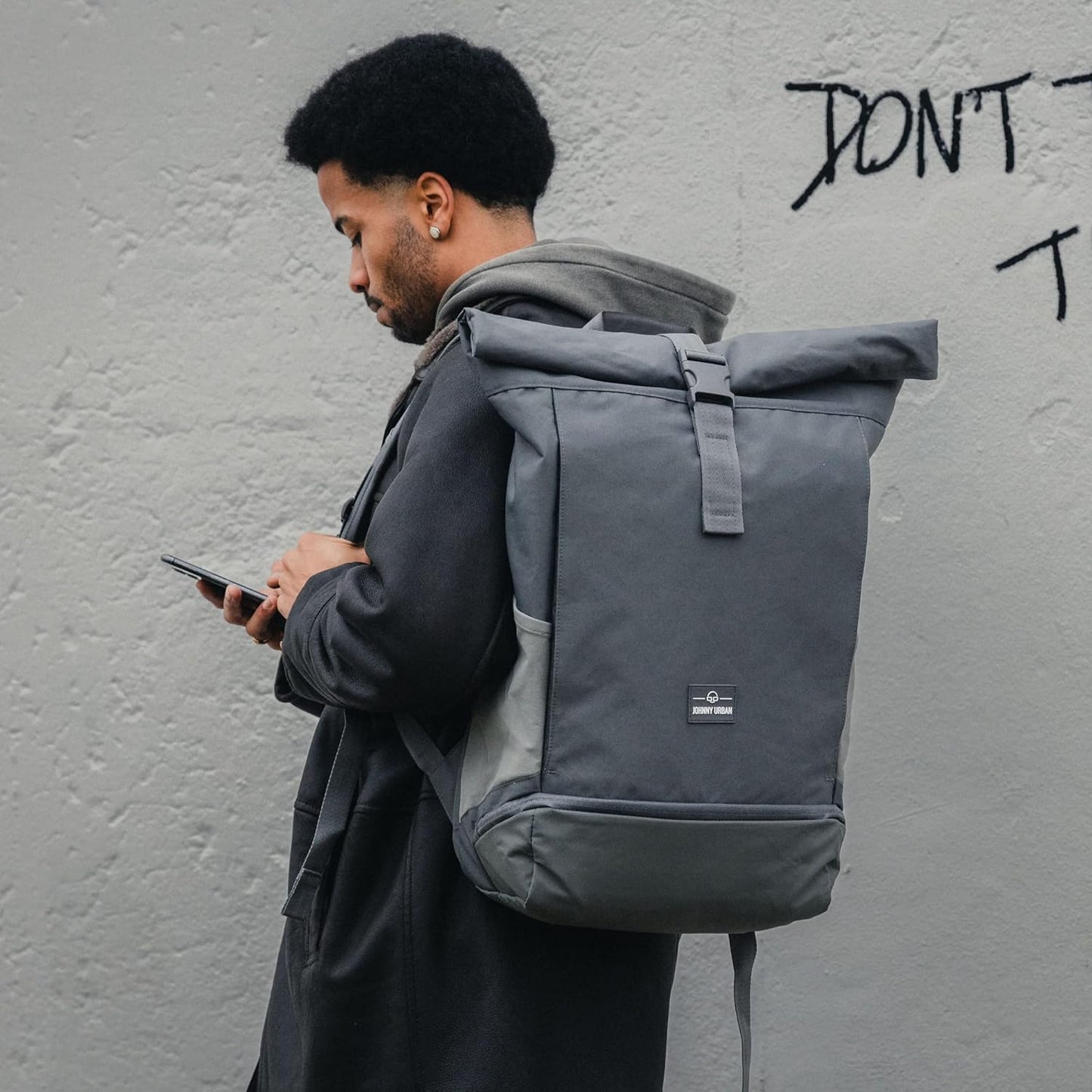 Johnny Urban - Allen XL Large Grey Rolltop Backpack