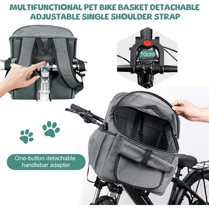 Dechoga - Bike Basket For Dogs And Cats With Handlebar Adapter