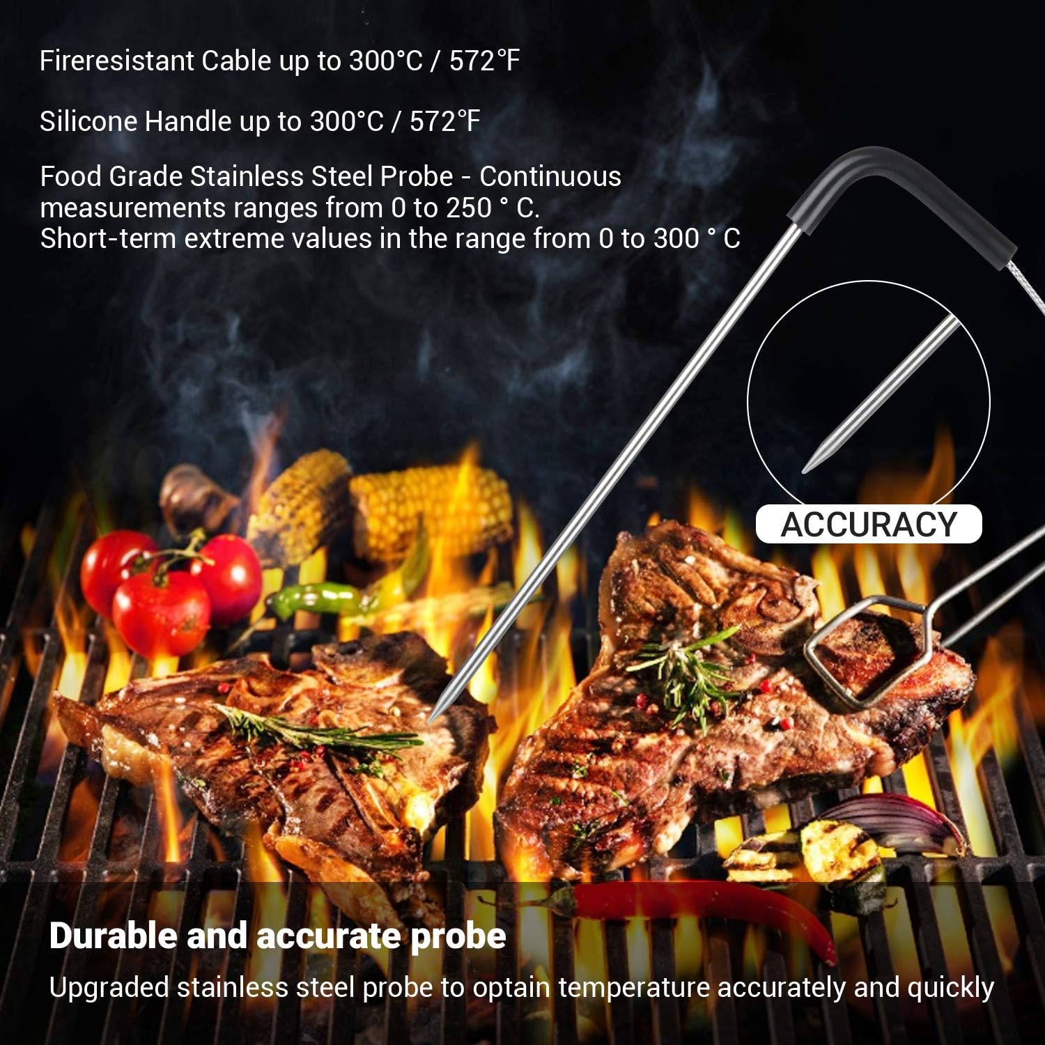 Inkbird - Bluetooth Digital Food Thermometer With Stainless Steel Probe