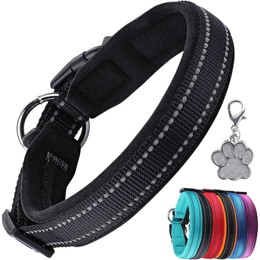 There Is No Vendor Name Provided In The Columns Related To This Product - Adjustable Reflective Dog Collar, Black, Size L