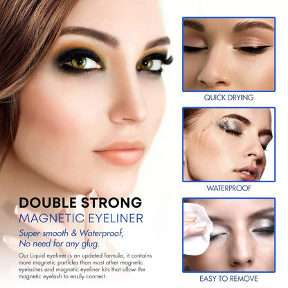 Shanghai Delight&Crown Co.,Ltd. - 10 Pairs 3D 6D Magnetic Eyelashes Kit With Eyeliner