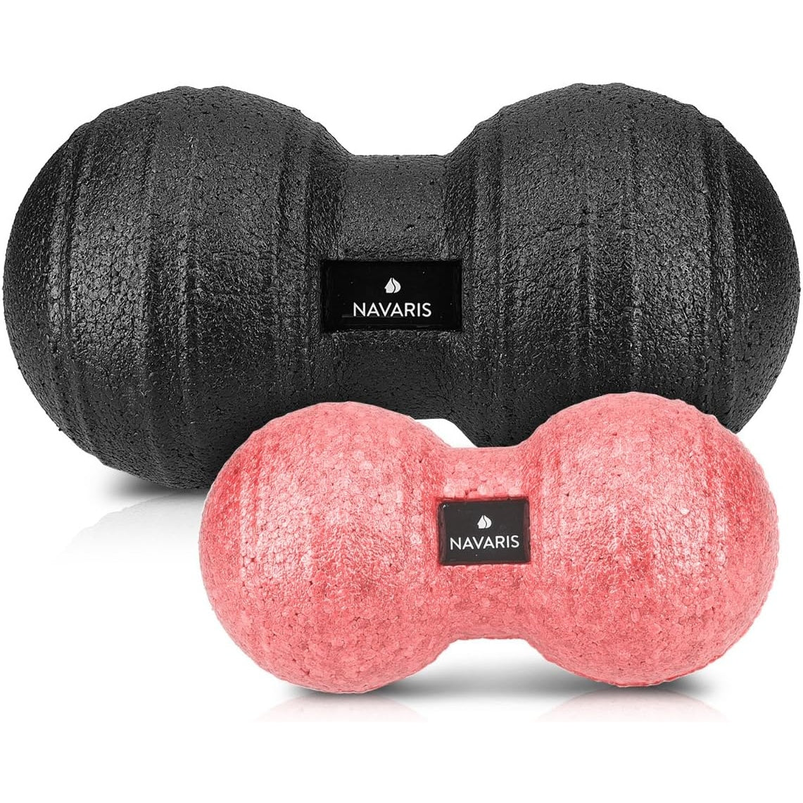 Kw-Commerce - Navaris 2X Peanut Duo Ball Set - Trigger Point Fascia Balls - Black/Red