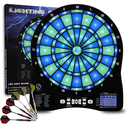 Turnart - 13" Electronic Dart Board With Illuminated Segments For Adults