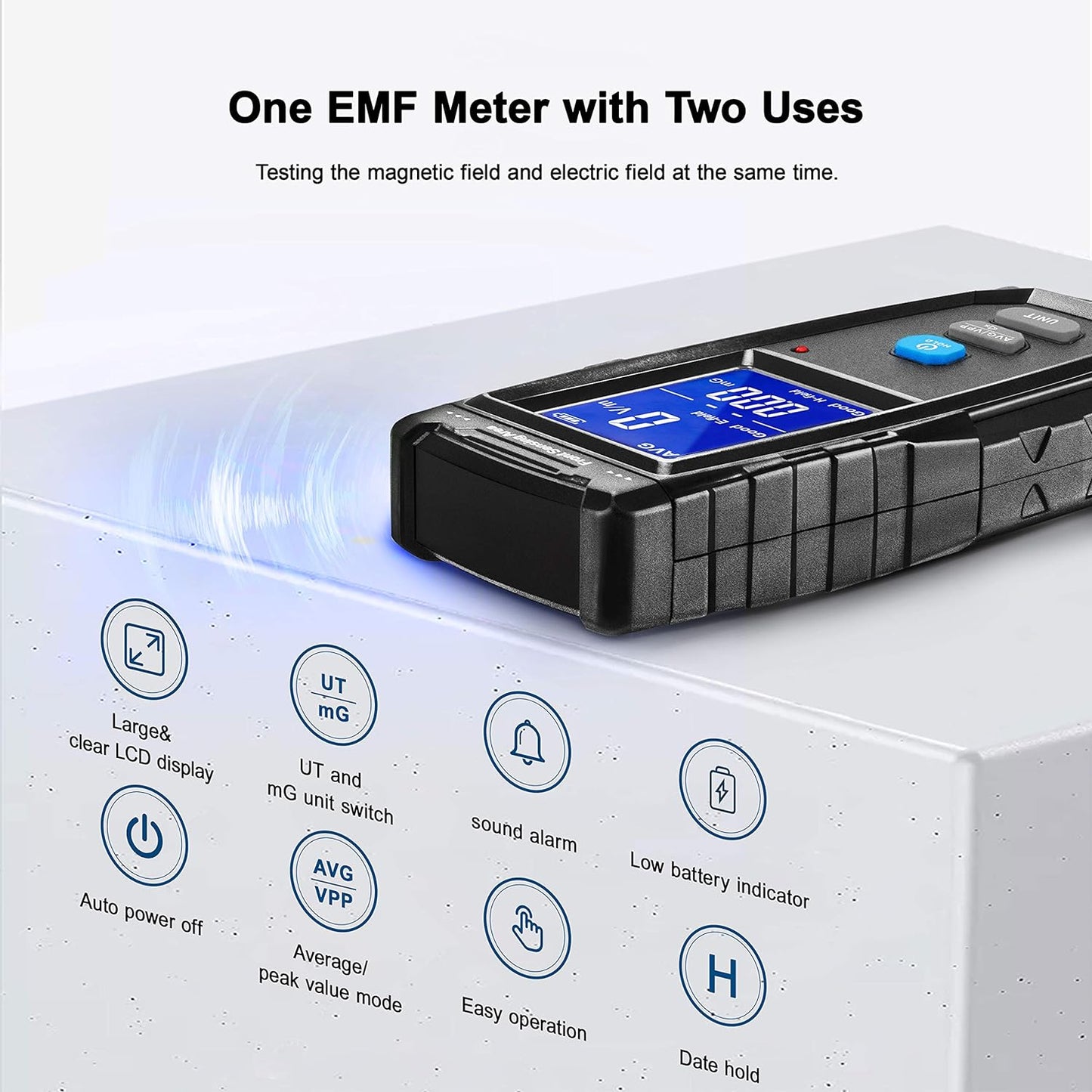 Erickhill - Rechargeable Digital EMF Meter for Home, Office, and Ghost Hunting