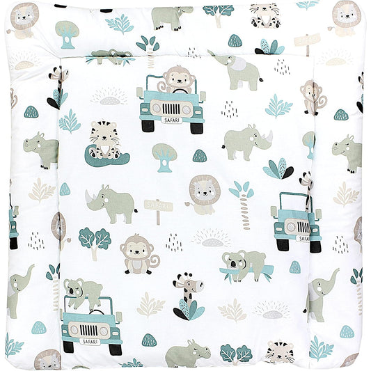 Tuptam - Baby Changing Mat With Patterns, Zoo Green, 70 X 50 Cm