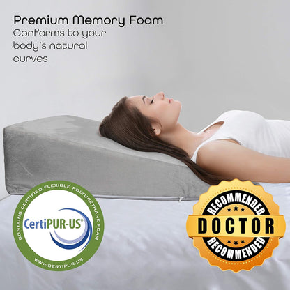 Milliard - Bed Wedge Pillow With Memory Foam Top, Helps Acid Reflux & Neck Pain