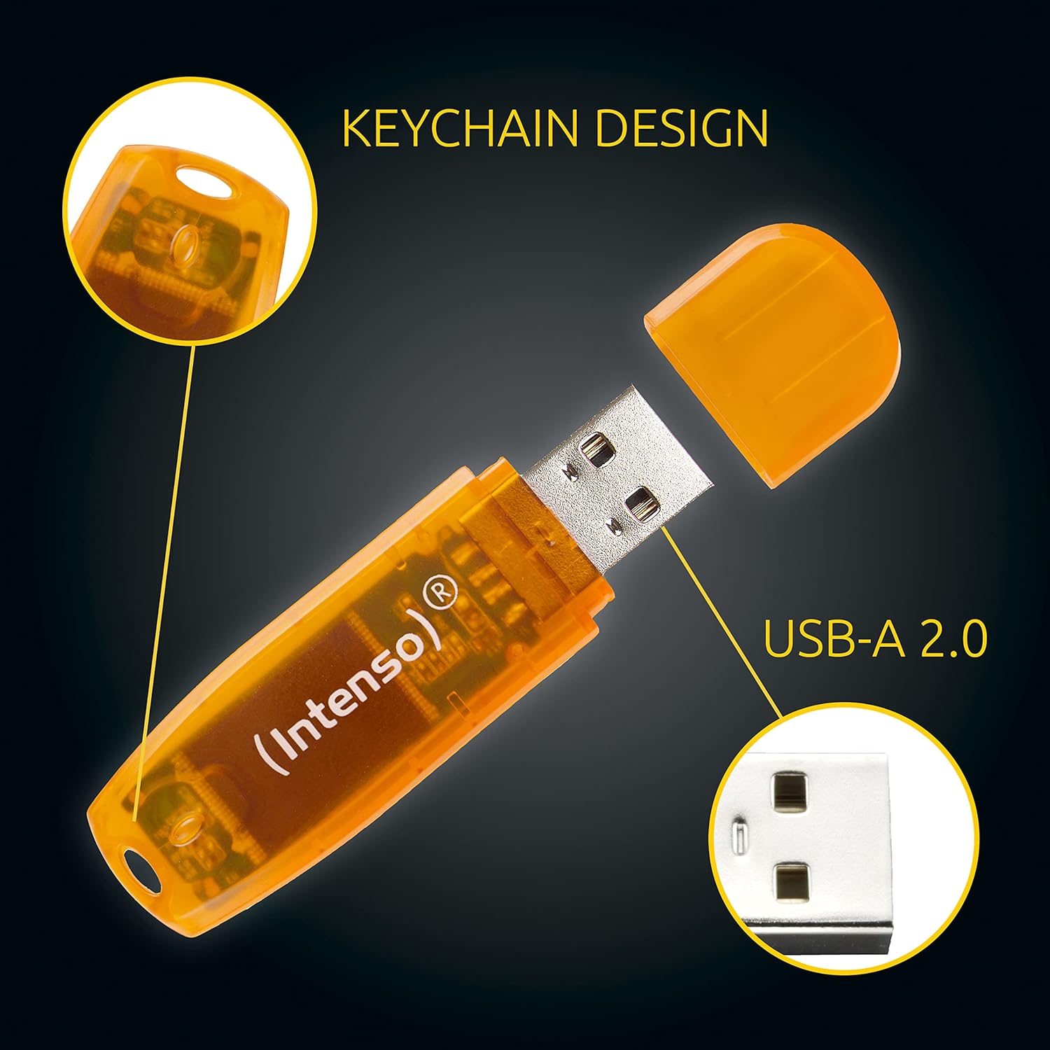 Intenso - Rainbow Line 2X 64Gb USB 2.0 Flash Drive Twin Pack Orange