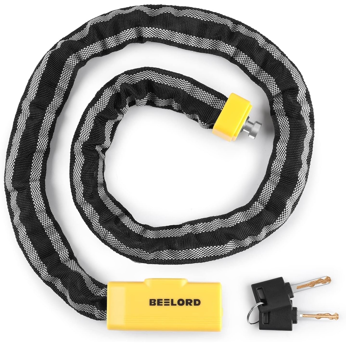 Beelord - Heavy Duty 3.6Ft Anti-Theft Bike Chain Lock With 2 Keys