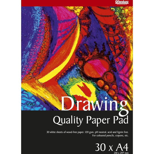 Panduro - A4 Drawing Pad for Pencils & Chalk, 30 Sheets, 120Gsm, Acid-Free