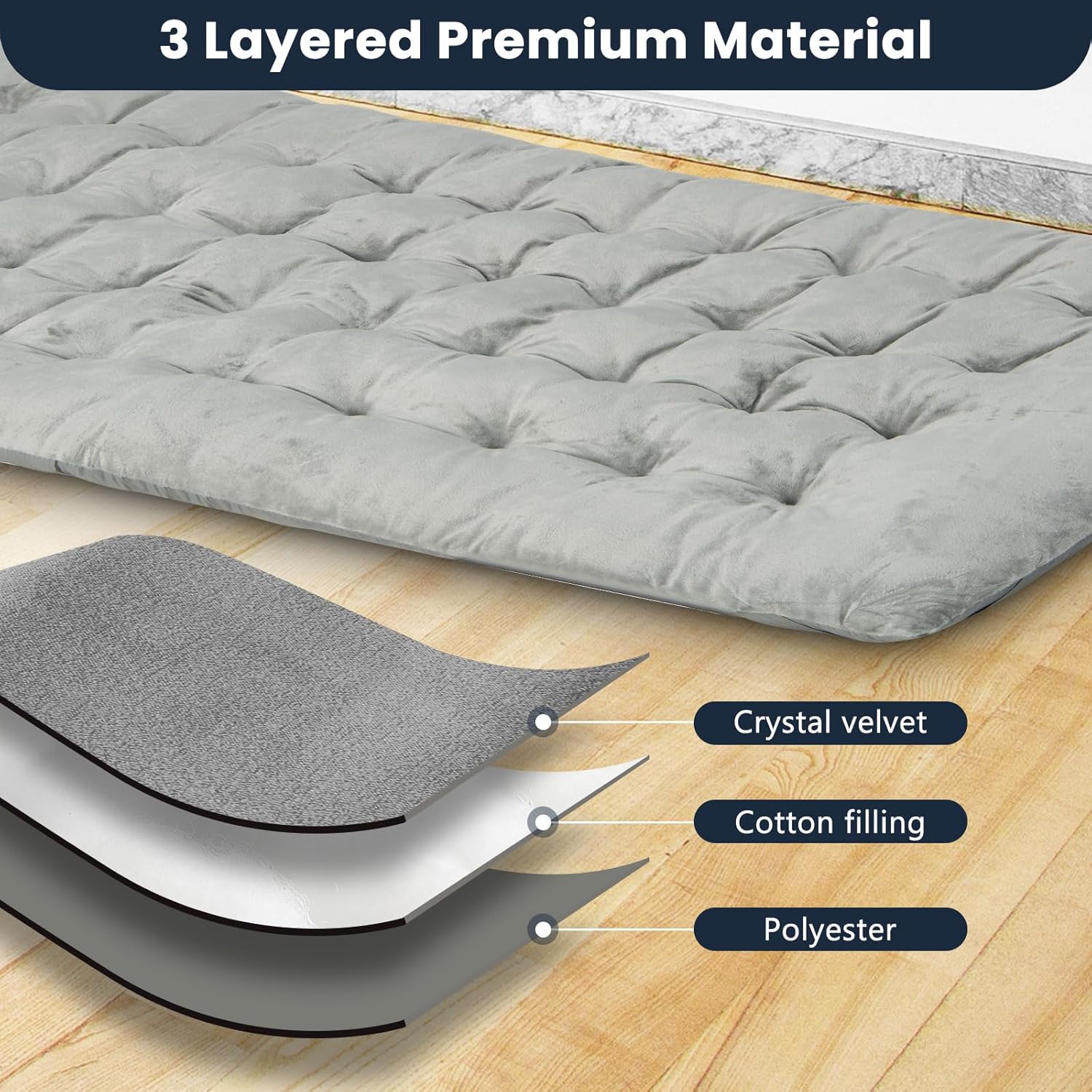 Tangzon - Crystal Velvet Camping Mattress, 190 X 70 X 7Cm, Roll Up Sleeping Pad