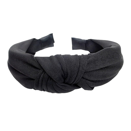 Vogue Hair Accessories - Black Solid Fabric Knot Headband For Girls And Women