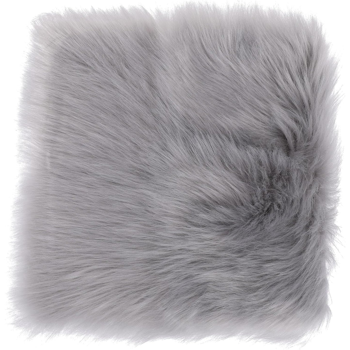 Sibba - Square Faux Fur Rug Fluffy Bedside Rugs For Bedrooms Grey