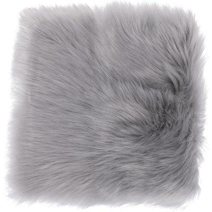 Sibba - Square Faux Fur Rug Fluffy Bedside Rugs For Bedrooms Grey