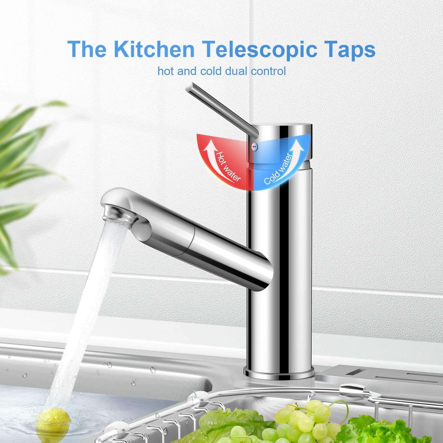 Bedee - Stainless Steel Pull Down Kitchen Mixer Tap