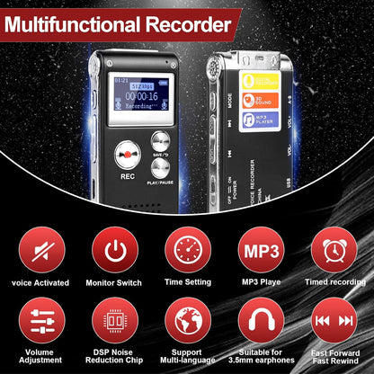 S - Digital Voice Recorder 3072Kbps HD Voice Activated With Playback