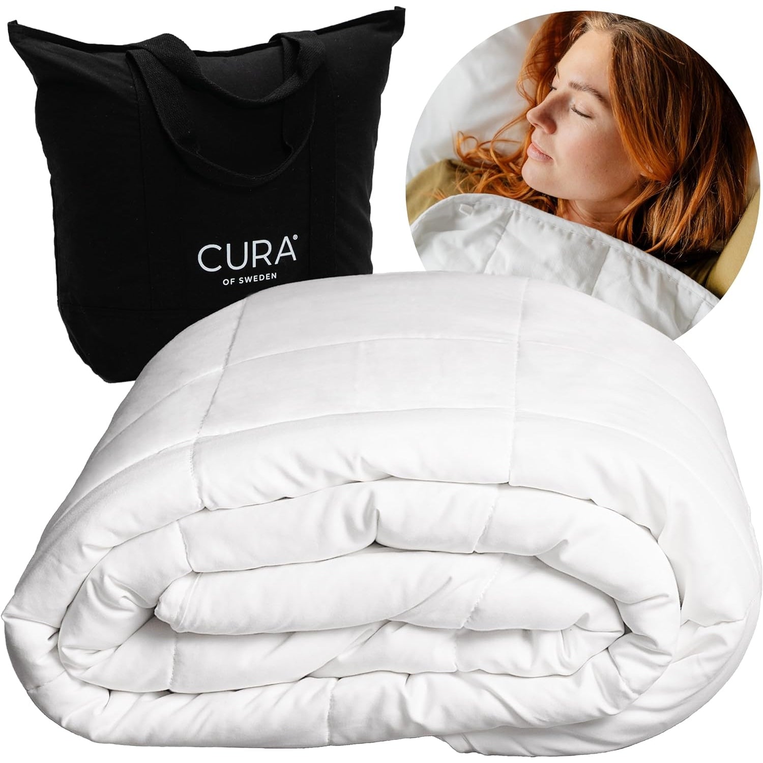 Cura - Pearl Classic Weighted Blanket 150x210cm 7Kg Anti-Stress Cotton