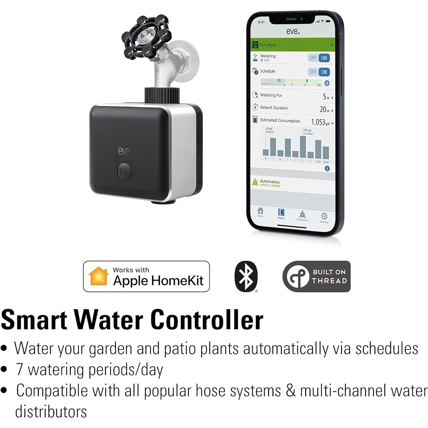 Eve - Aqua Apple Homekit Smart Water Controller For Sprinkler/Irrigation