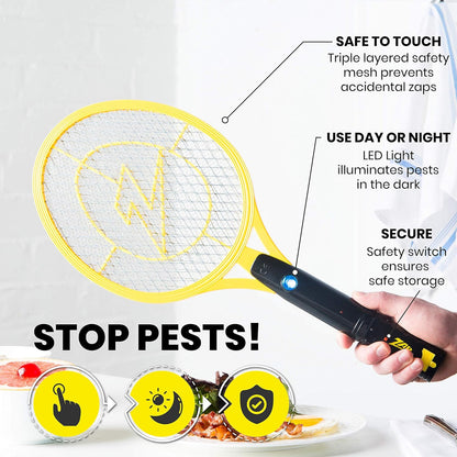 Zap It - Electric Fly Swatter & Mosquito Zapper With Blue Light - 2 Pack