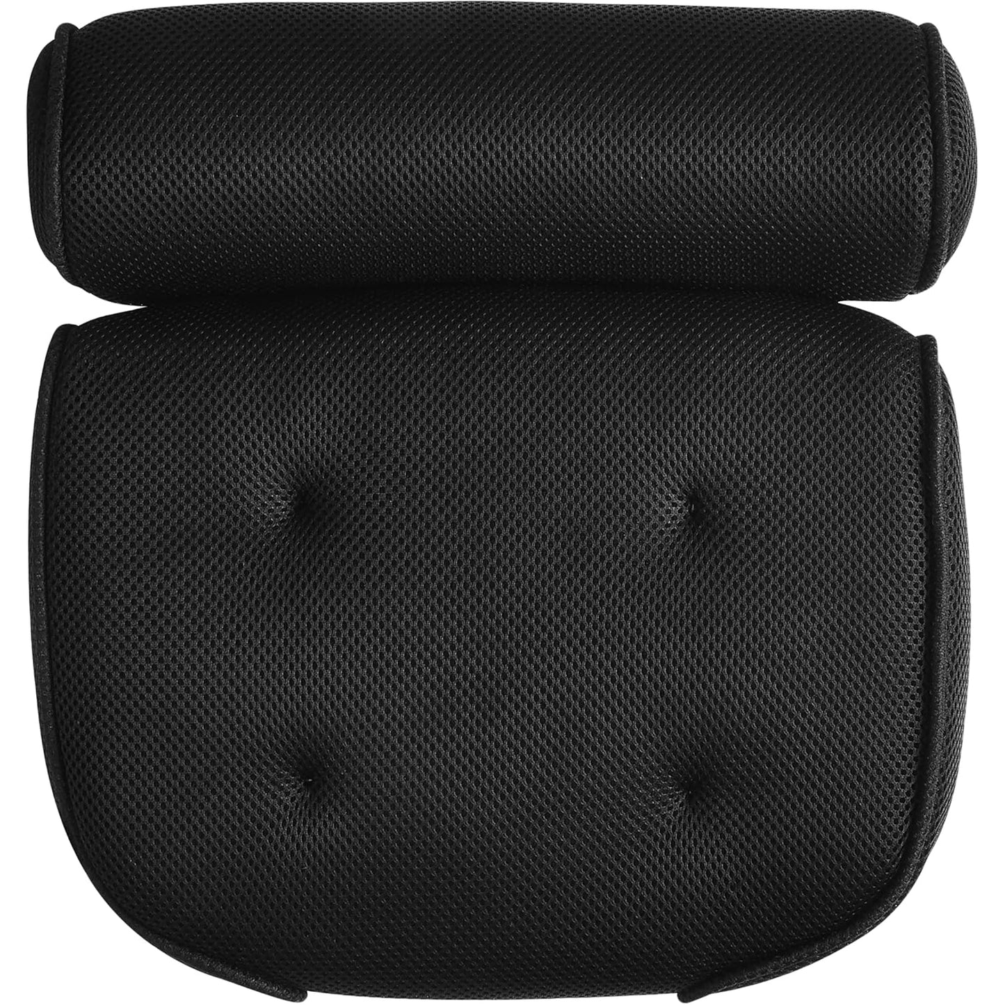 Alink - 3D Mesh Bath Pillow With 4 Suction Cups, Head, Neck, Back Support - Black