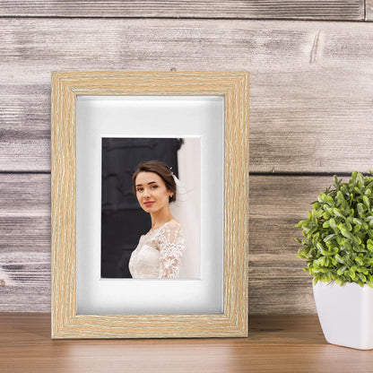 Seedling Photo Frame - 5x7 Shadow Box Frame Set, Rustic Wood, Tempered Glass, 4 Pack