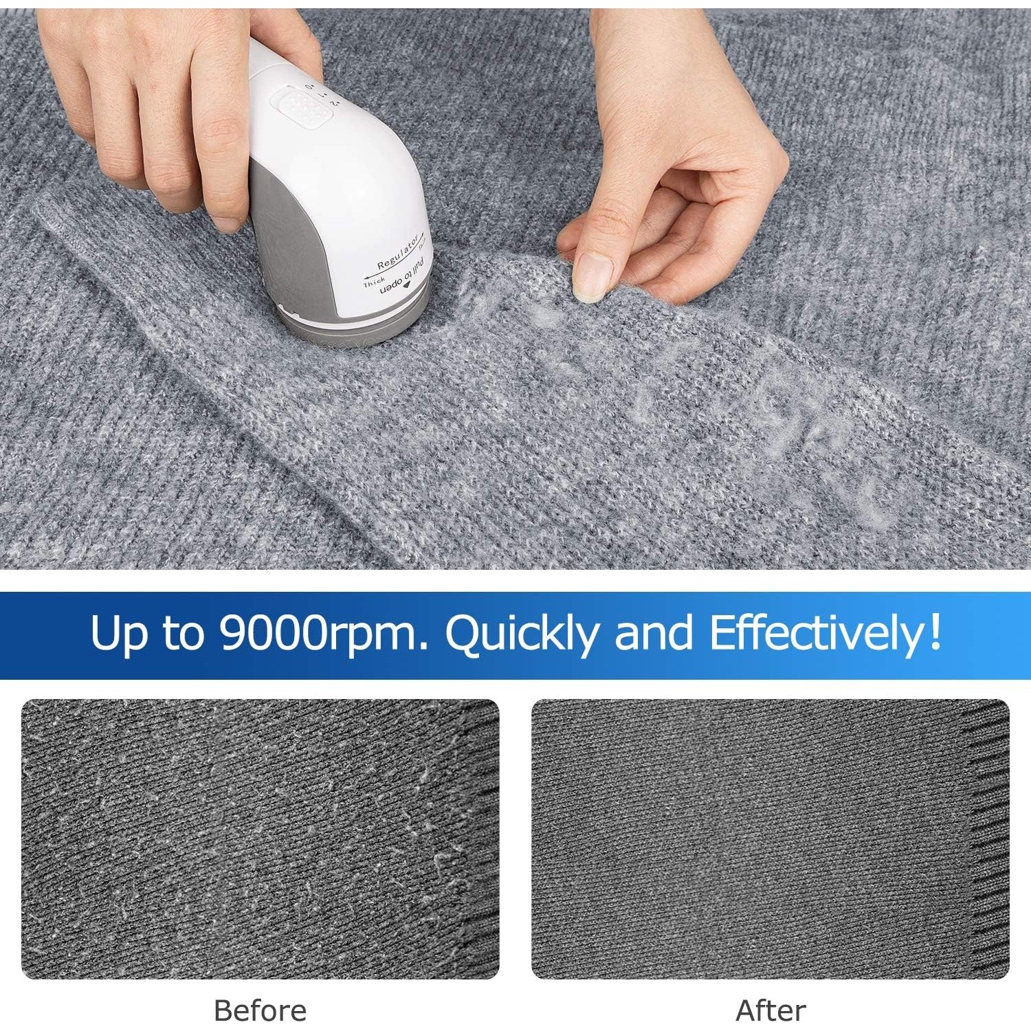 Beautural - Fabric Shaver And Lint Remover, Sweater Defuzzer, Battery Operated