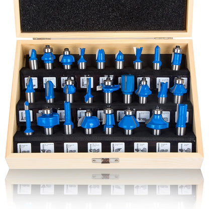 Mayline-Tech - 26 Pcs Tungsten Carbide Router Bit Set