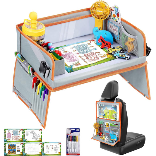 Jojoin - Kids Travel Tray & Car Organizer With Drawing Paper & Pens