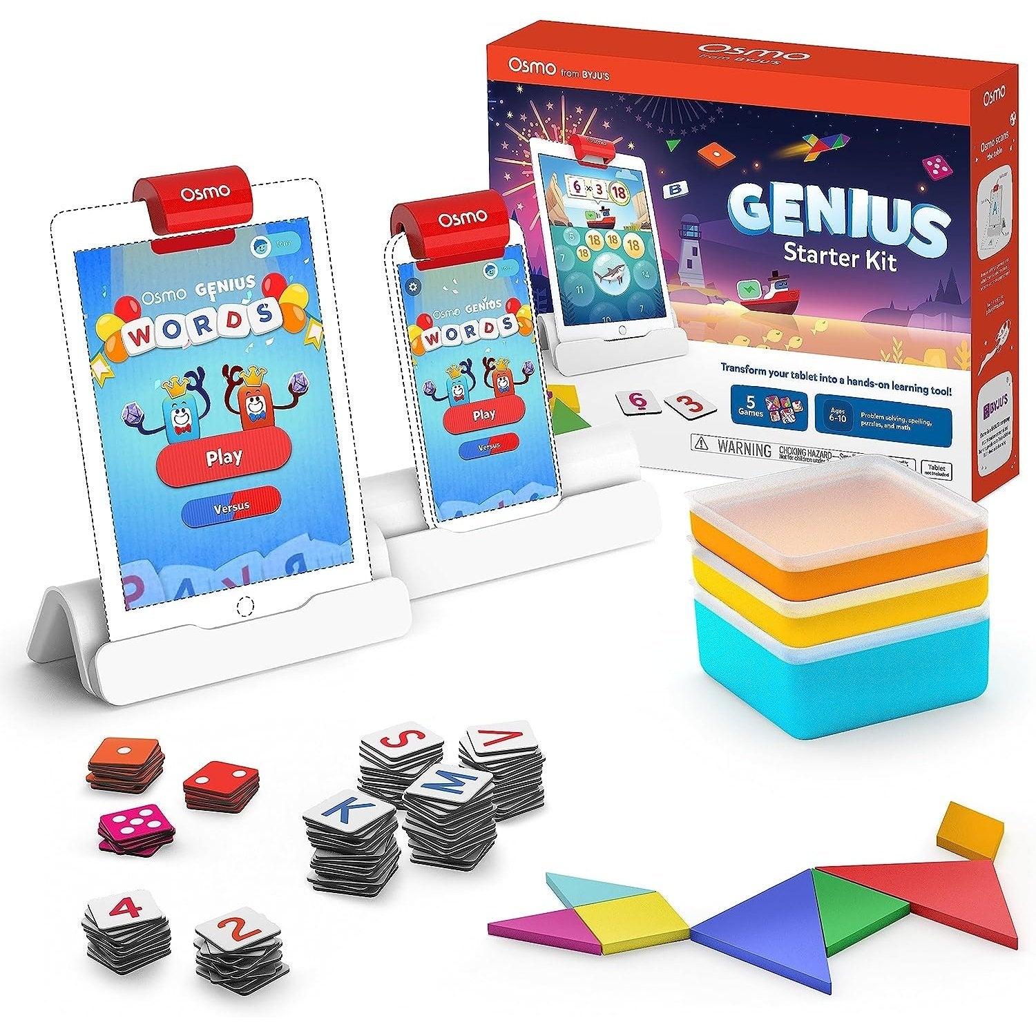 Osmo - Genius Starter Kit For iPad & iPhone - 5 Educational Games - Ages 6-10