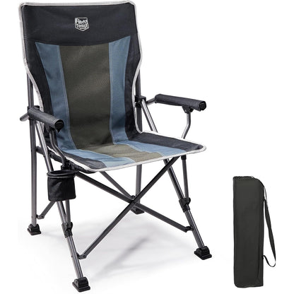 Timber Ridge - Heavy Duty Folding Camping Chair With Hard Armrest, Black