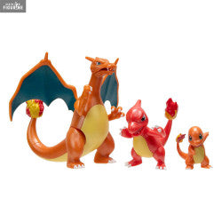 Catch the fiery evolution with the Pokemon Exclusive Charmander, Charmeleon, Charizard Figure Set. From cute to fierce, own them all!