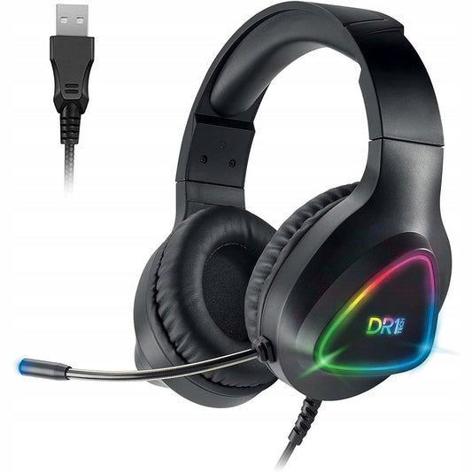 Dr1tech - Led Rgb Over-ear Gaming Headphones For Pc