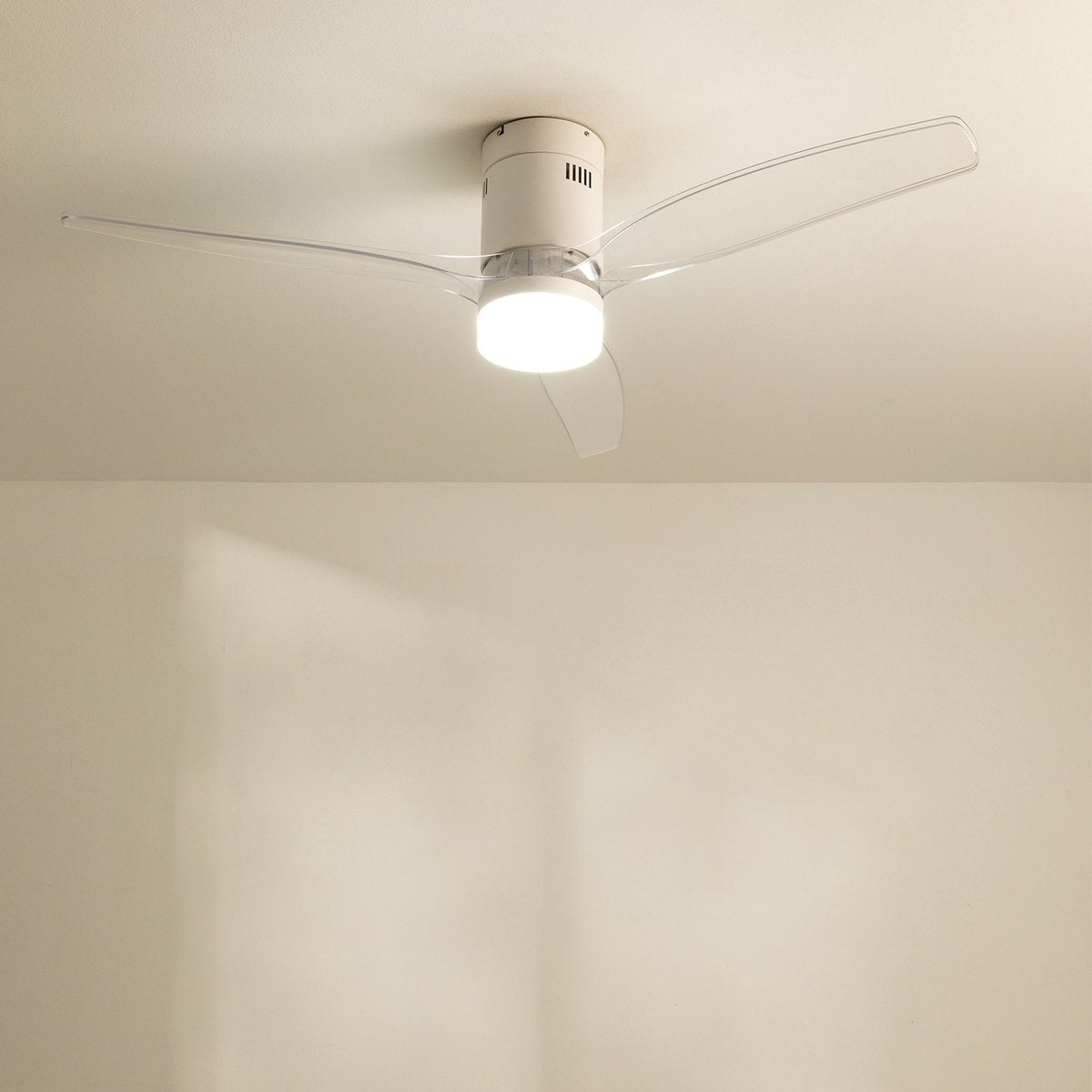 Create - Windcalm Dc-silent Ceiling Fan Winter/summer Function White Transparent With Lighting